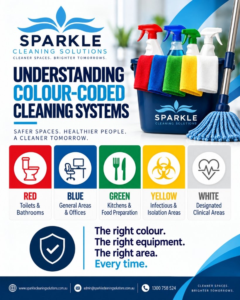 Sparkle Cleaning Solutions - Colour-Coded Cleaning Systems Infographic